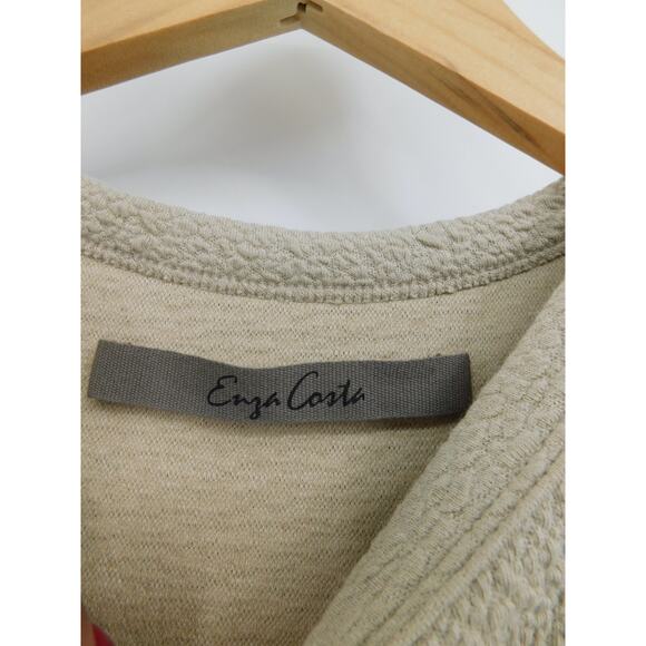 Enza Costa Textured‎ Jacquard Dress Sleeveless Stretch Cream Size M Neutral - Picture 5 of 6